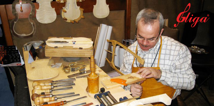 Master Luthier Gliga Vasile Cutting A Violin/Viola Bridge